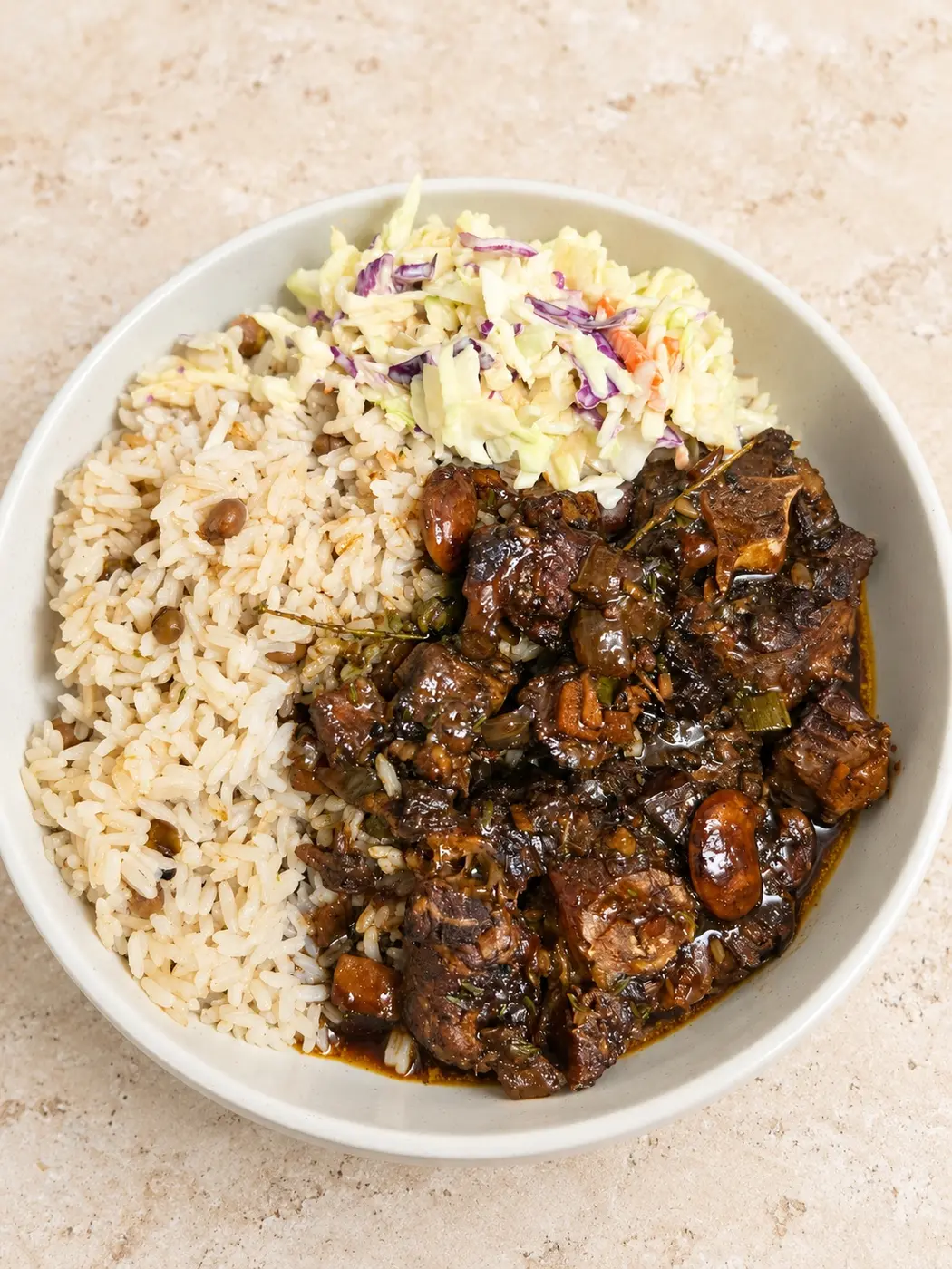 Rice and stew bowl prepared by The Garden of E’tin